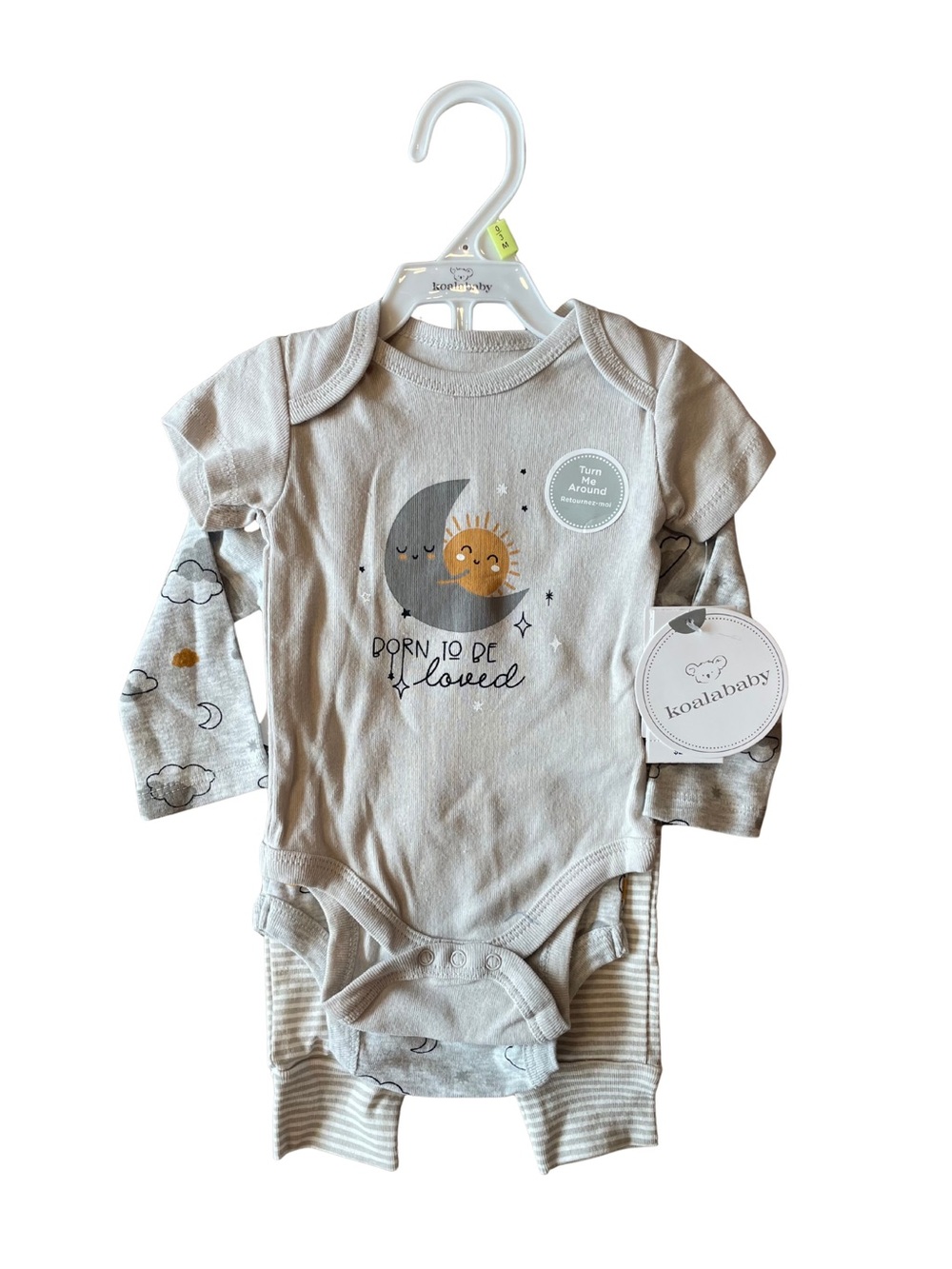 NWT Koalababy Neutral Bodysuit Set - Gray & Cream